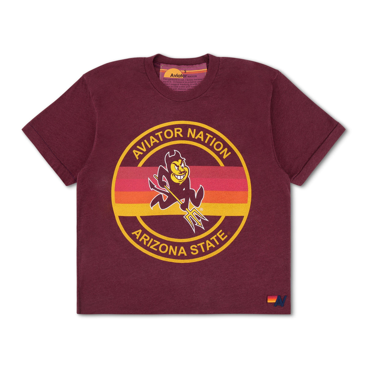 Classic ASU BOLT BOYFRIEND TEE - MAROON