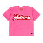 Classic UNIVERSITY OF ALABAMA BOLT SCRIPT BOYFRIEND TEE - NEON PINK