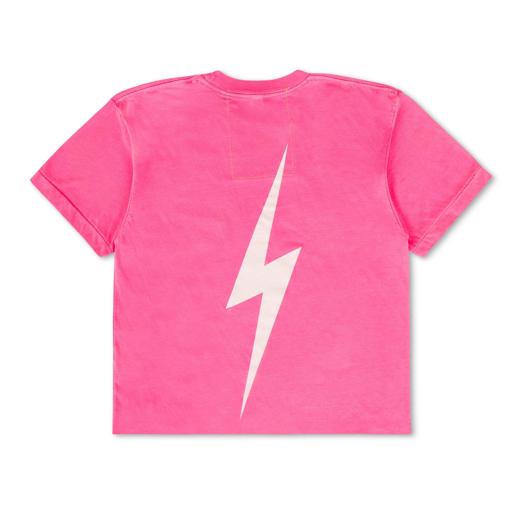 Classic UNIVERSITY OF ALABAMA BOLT SCRIPT BOYFRIEND TEE - NEON PINK
