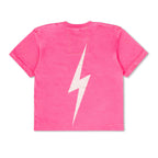 Classic UNIVERSITY OF ALABAMA BOLT SCRIPT BOYFRIEND TEE - NEON PINK