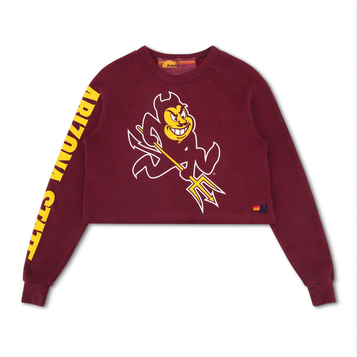 Classic ASU BOLT CROPPED CREW SWEATSHIRT - MAROON