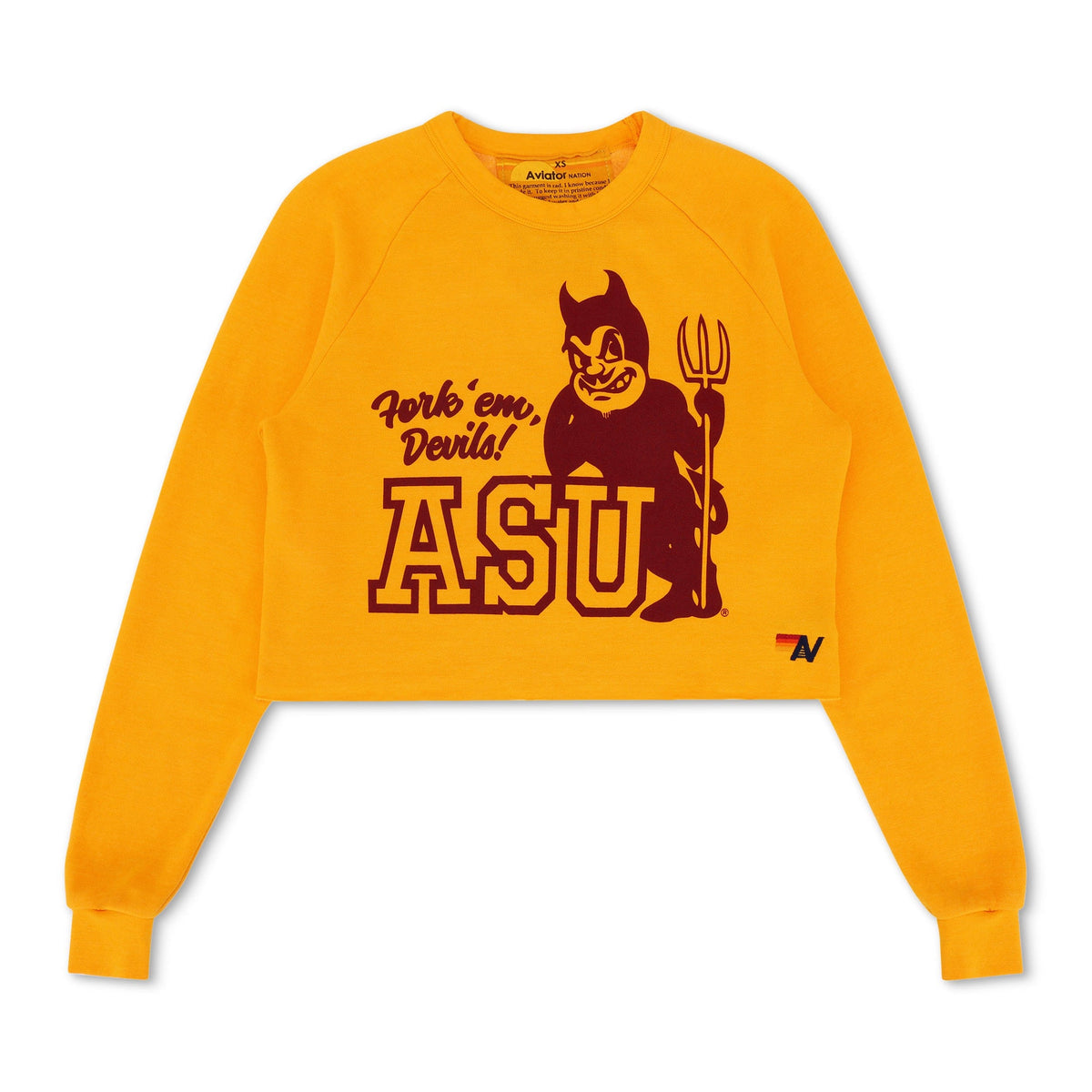 Classic ASU VINTAGE DEVIL CROPPED CREW SWEATSHIRT - GOLD
