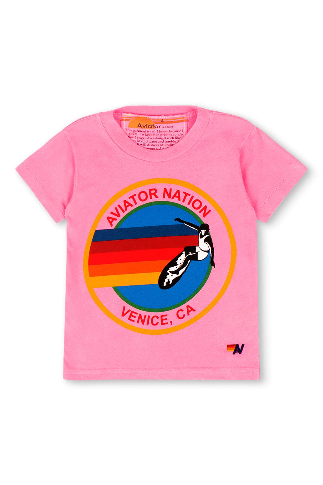 Classic KIDS AVIATOR NATION VENICE TEE - NEON PINK