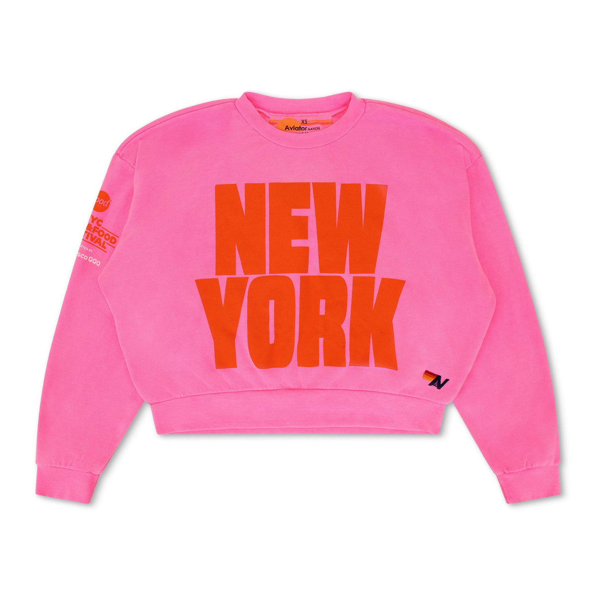 Classic NEW YORK WINE & FOOD 2025 CREW SWEATSHIRT RELAXED - NEON PINK