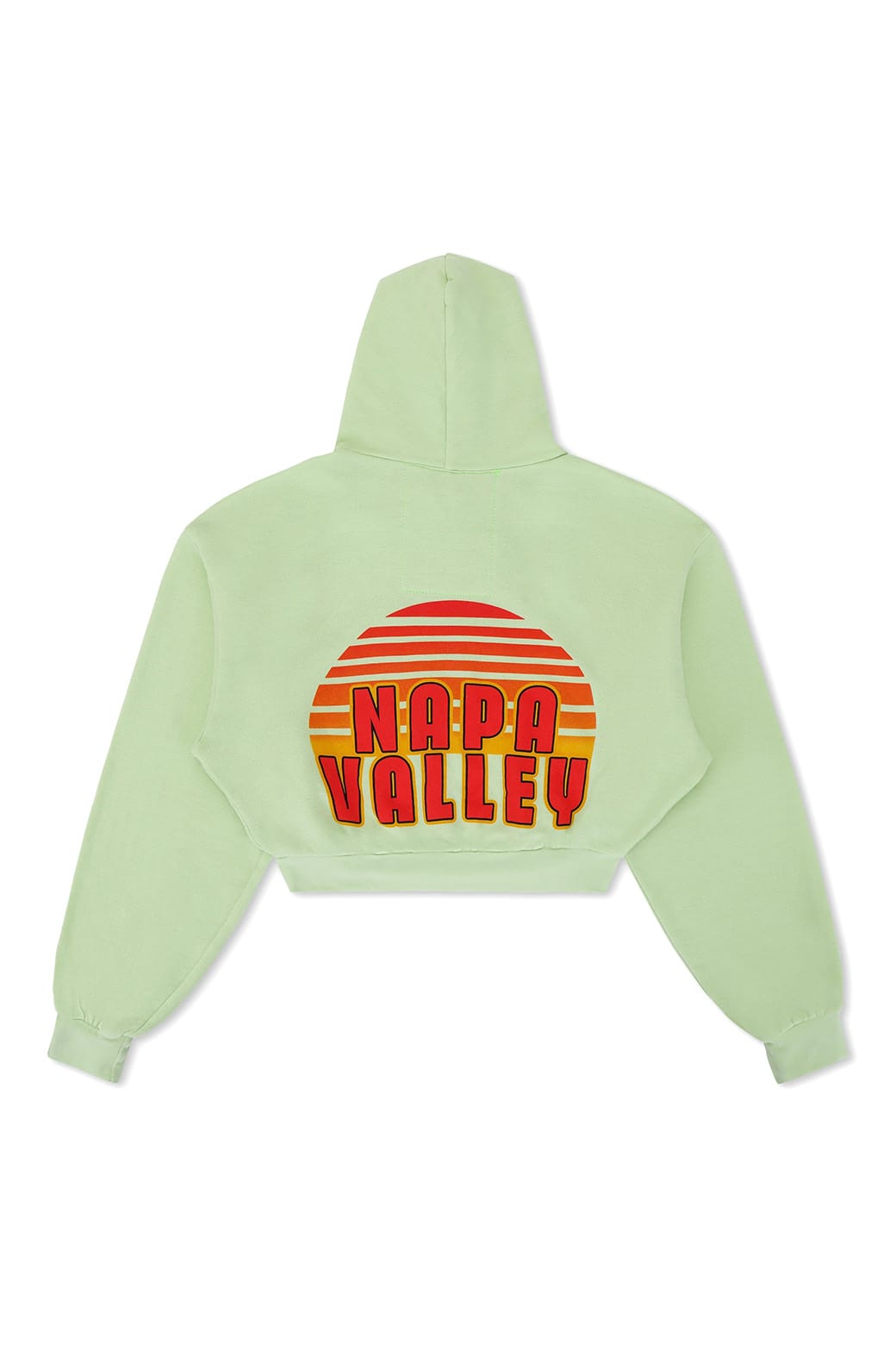 Classic PALM TREE FEST NAPA 2025 CROPPED ZIP HOODIE RELAXED - LIME CREAM