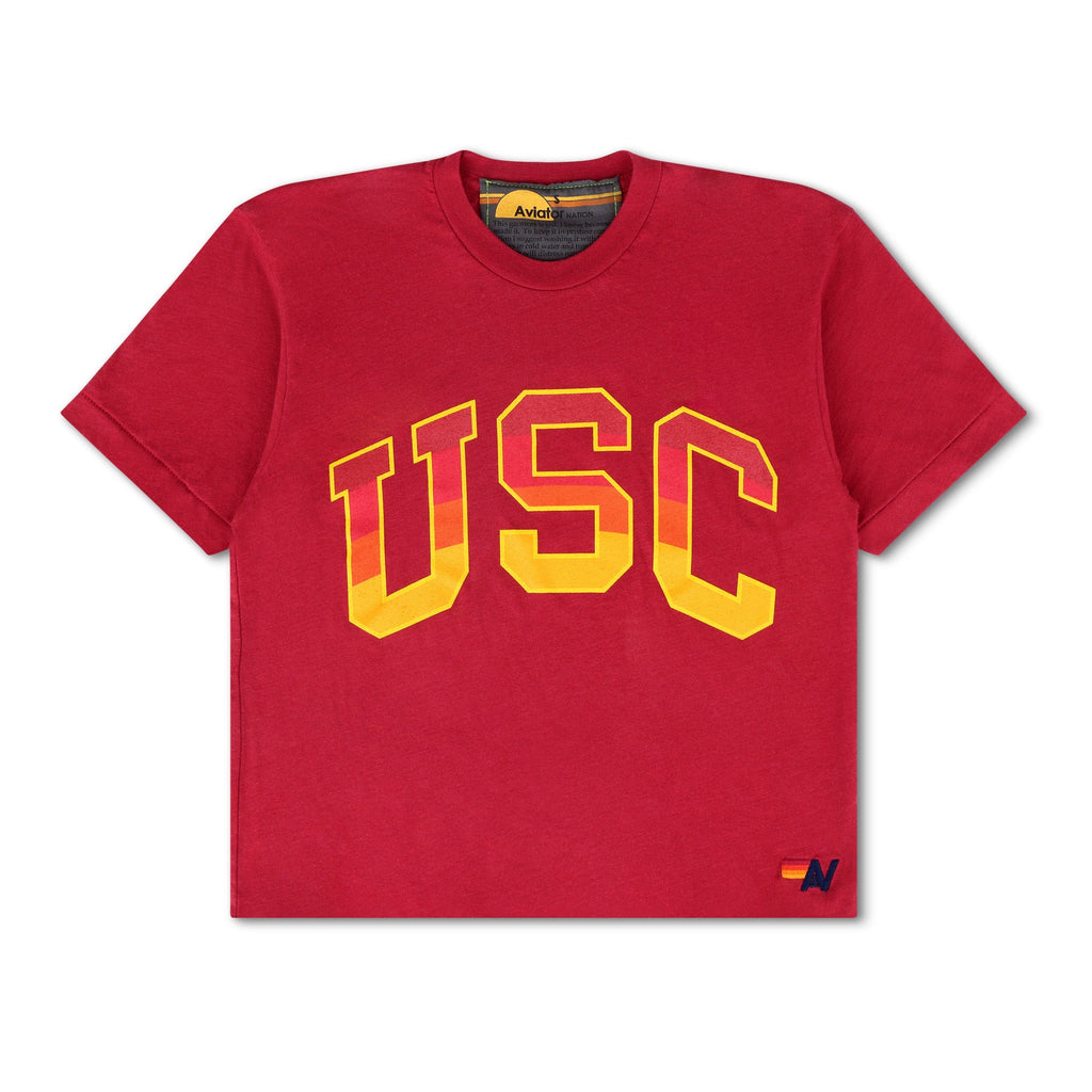 Classic UNIVERSITY OF SOUTHERN CALIFORNIA BOYFRIEND TEE - CARDINAL