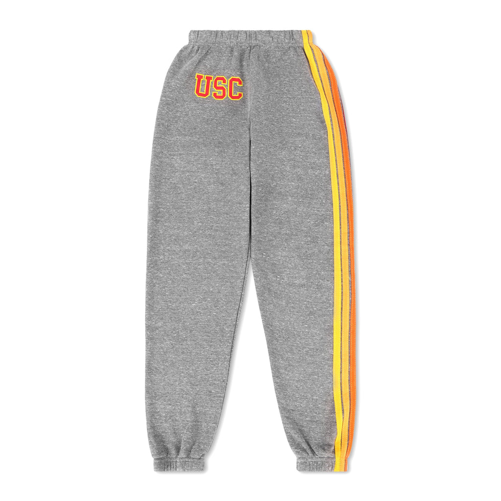 Classic UNIVERSITY OF SOUTHERN CALIFORNIA 5 STRIPE UNISEX SWEATPANTS - HEATHER GREY