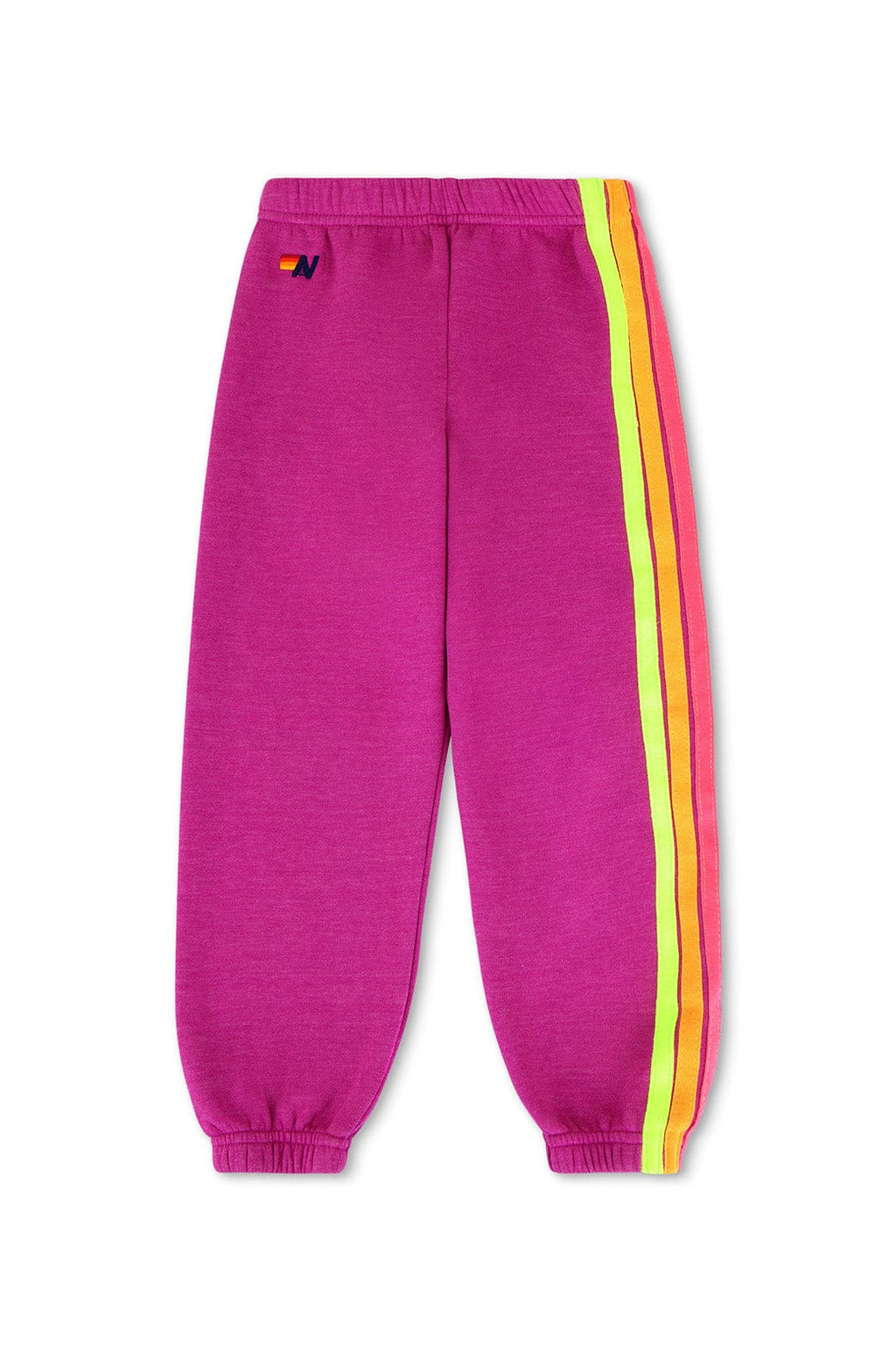 Classic KIDS 5 STRIPE SWEATPANTS - MAGENTA YELLOW BLUE