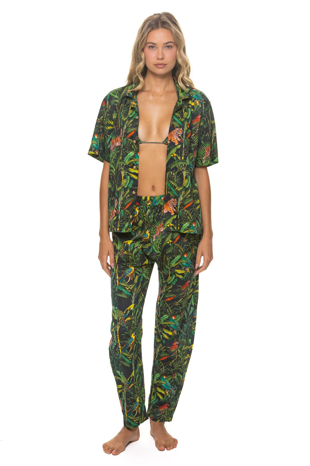 Classic UNISEX COTTON LUXE POPLIN RELAXED PANT - VINTAGE BLACK JUNGLE