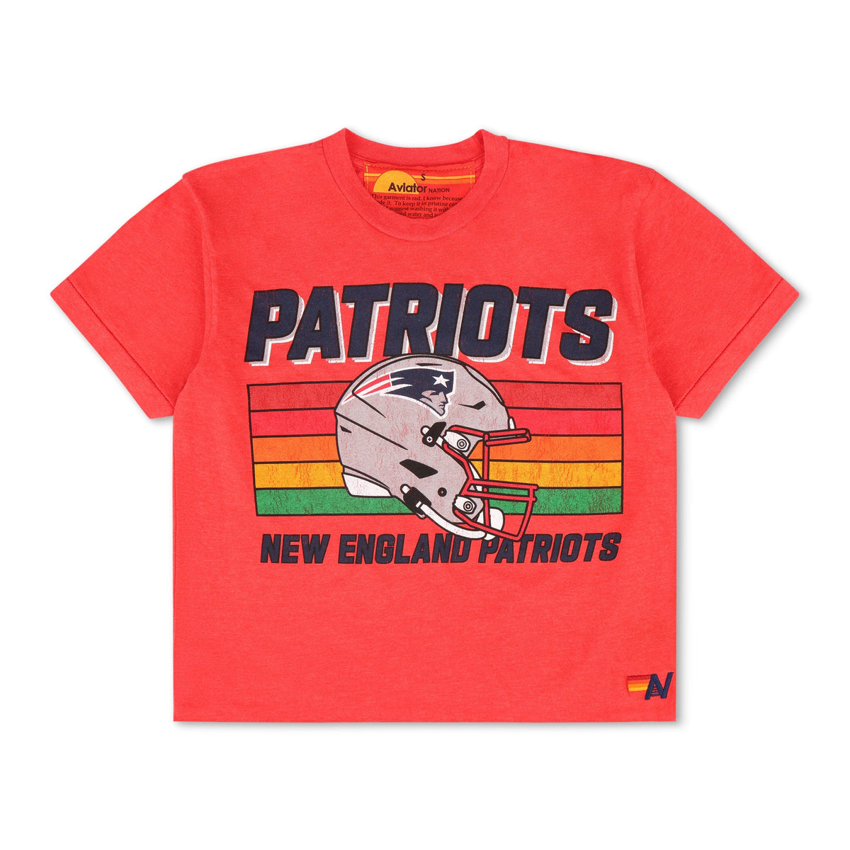 Classic NEW ENGLAND PATRIOTS HELMET BOYFRIEND TEE - FLASH RED