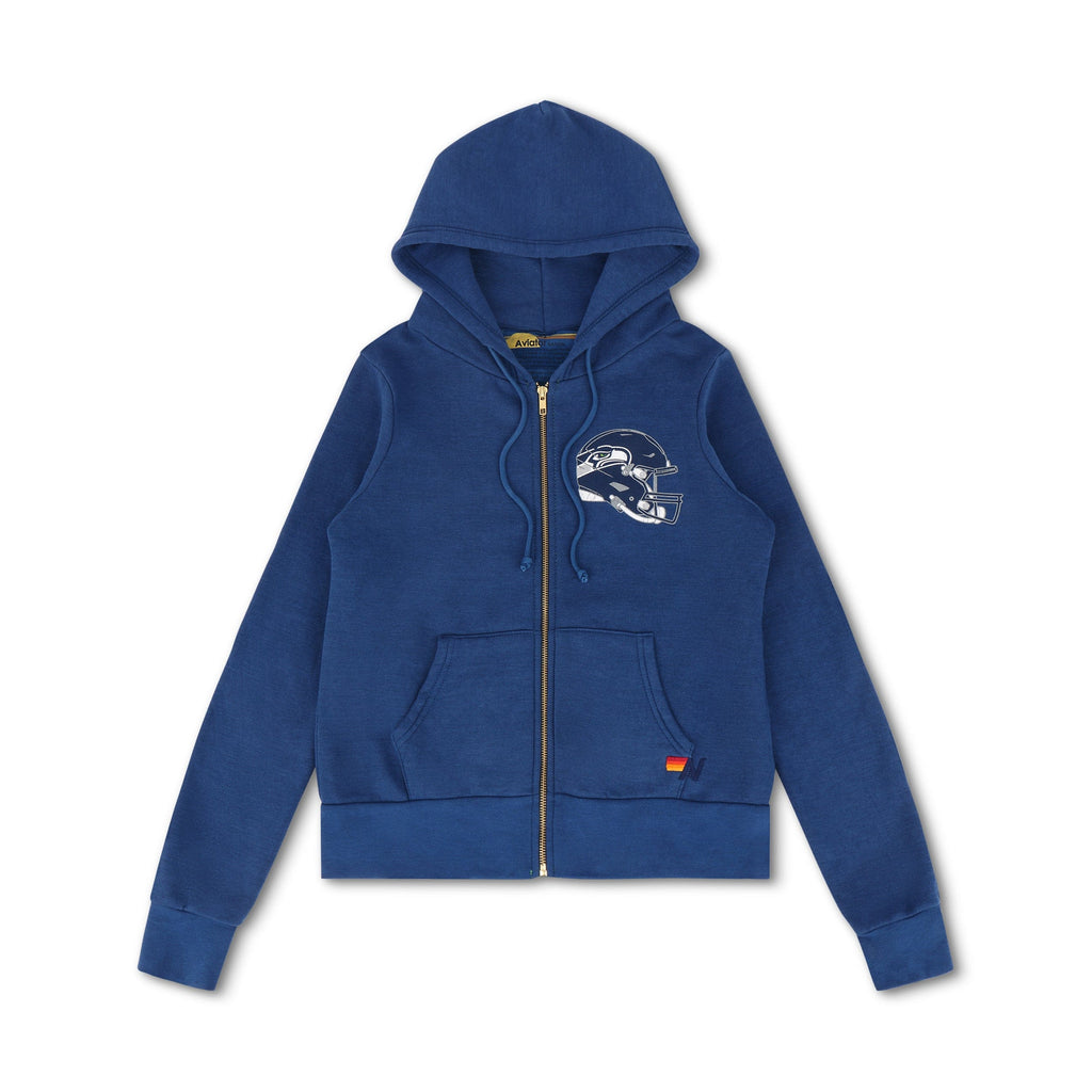 Classic SEATTLE SEAHAWKS HELMET ZIP HOODIE - ROYAL