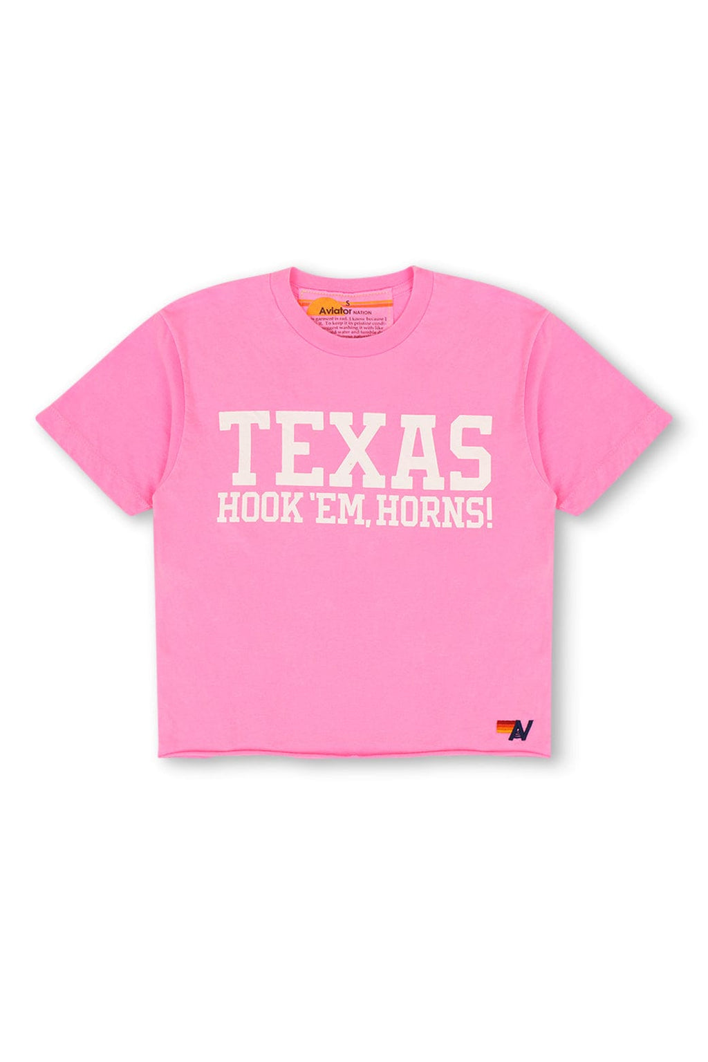 Classic UNIVERSITY OF TEXAS BOLT HOOKEM BOYFRIEND TEE - NEON PINK