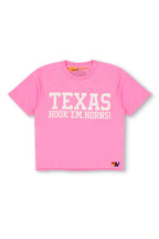 Classic UNIVERSITY OF TEXAS BOLT HOOKEM BOYFRIEND TEE - NEON PINK