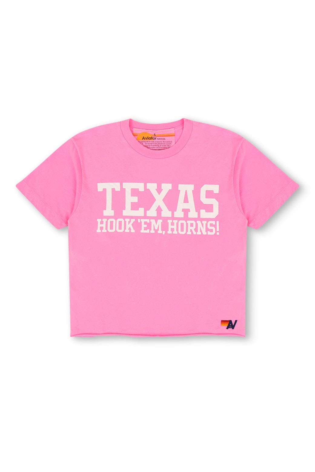 Classic UNIVERSITY OF TEXAS BOLT HOOKEM BOYFRIEND TEE - NEON PINK
