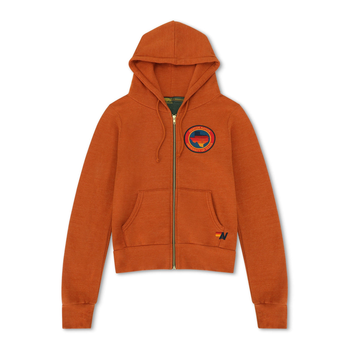 Classic UNIVERSITY OF TEXAS CIRCLE PRINT ZIP HOODIE - BURNT ORANGE