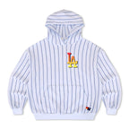 Classic LOS ANGELES DODGERS PINSTRIPE 2026 RELAXED PULLOVER HOODIE - WHITE BLUE