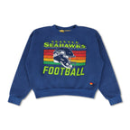 Classic SEATTLE SEAHAWKS HELMET RELAXED CREW SWEATSHIRT - ROYAL