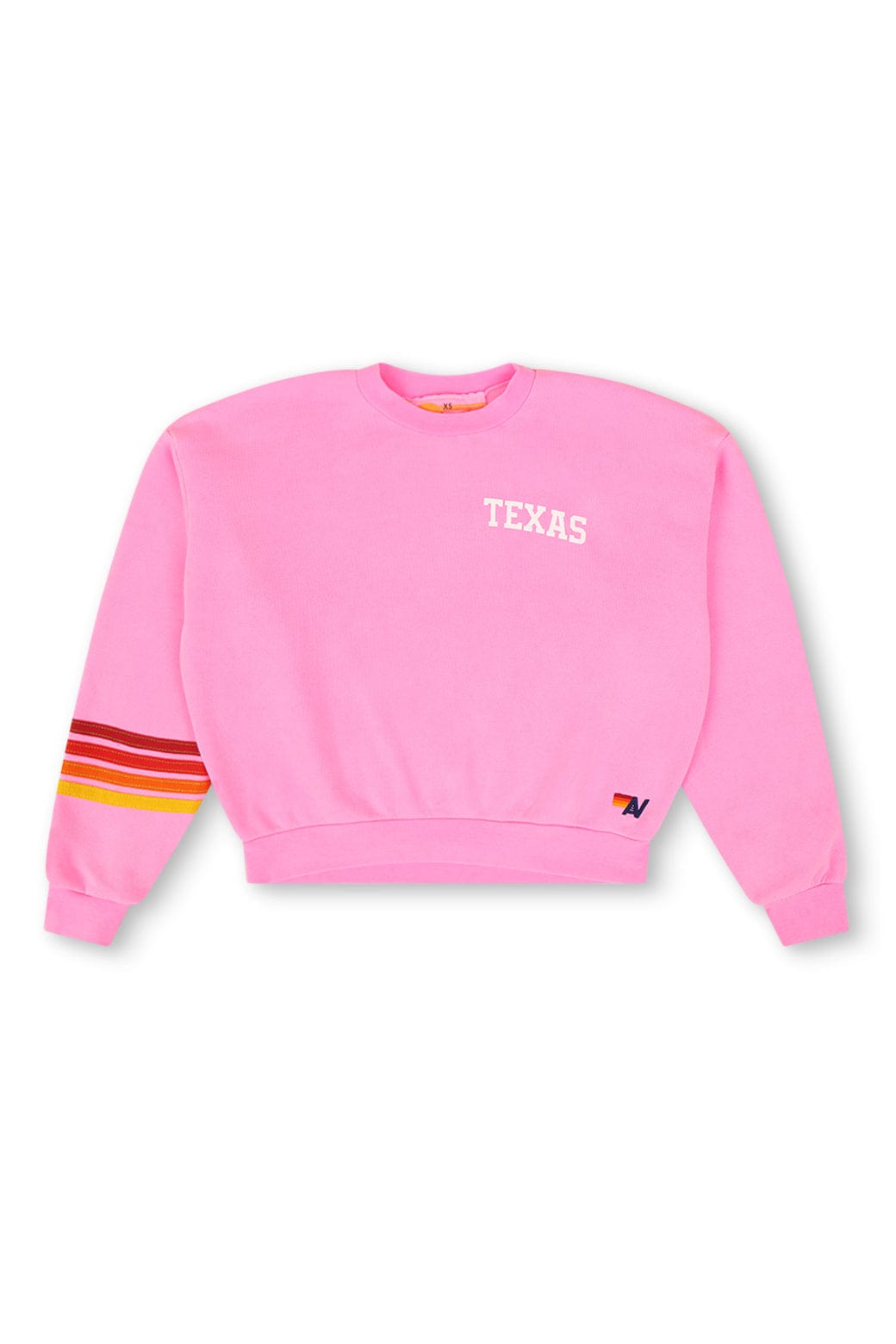 Classic UNIVERSITY OF TEXAS RUGBY STITCH CREW SWEATSHIRT RELAXED - NEON PINK