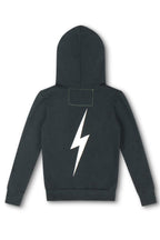 Classic KIDS BOLT PRINT ZIP HOODIE - CHARCOAL WHITE