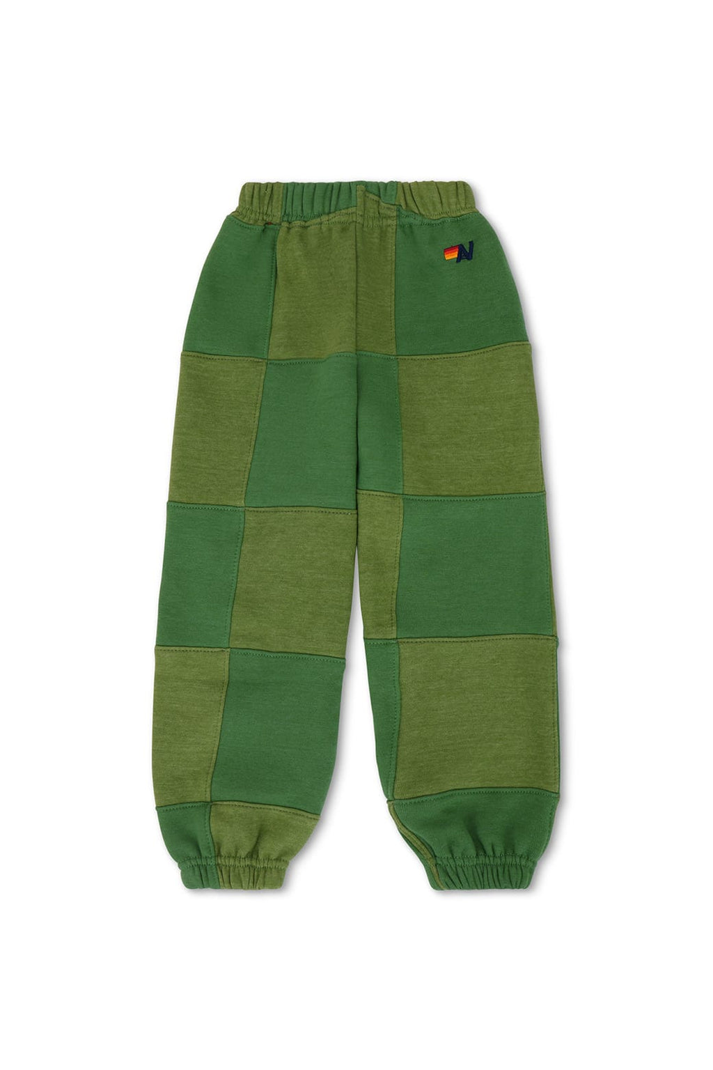 Classic KIDS CHECK QUILTED SWEATPANTS - JUNGLE GREEN PALM