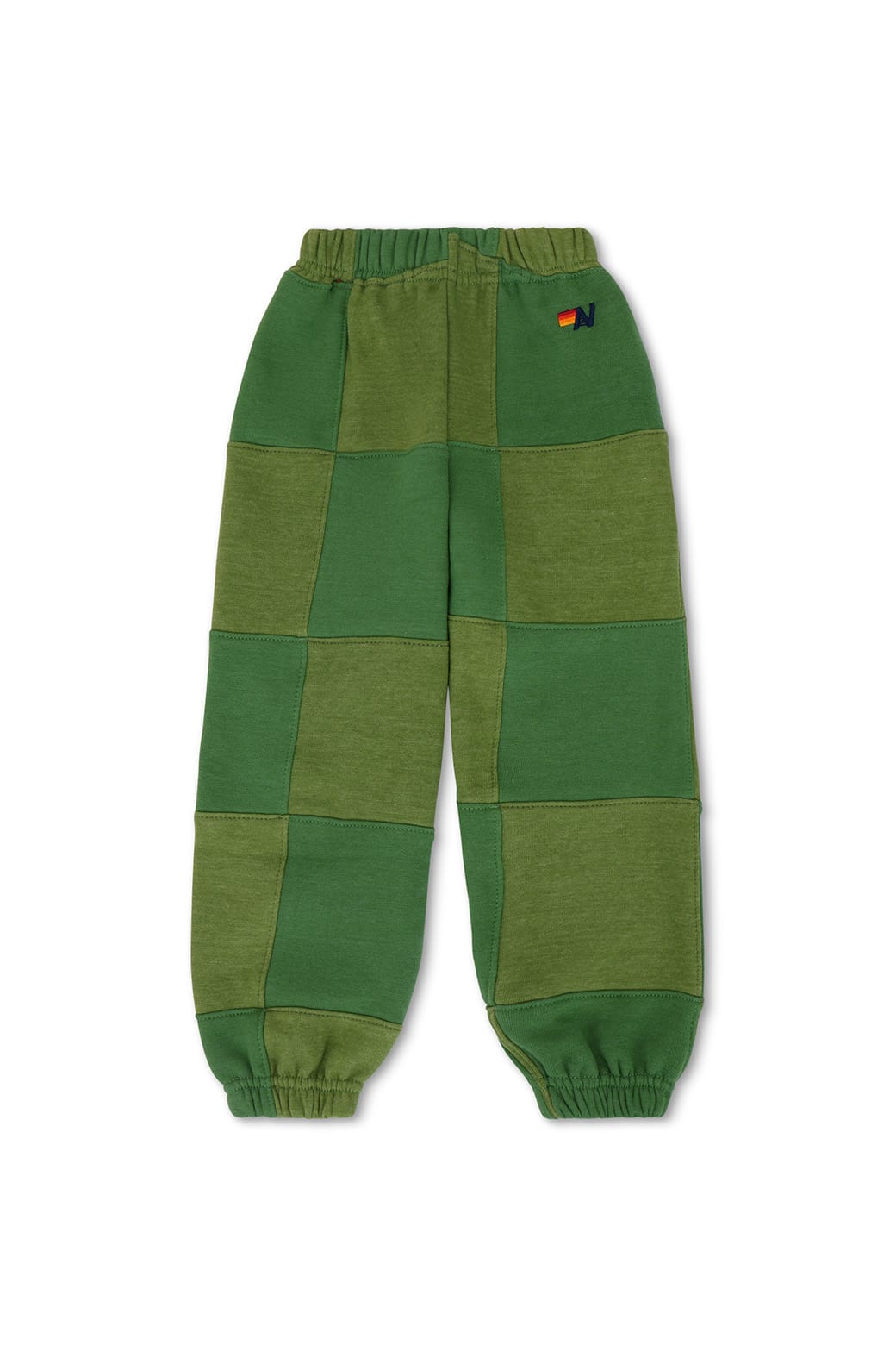 Classic KIDS CHECK QUILTED SWEATPANTS - JUNGLE GREEN PALM