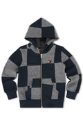 Classic KIDS CHECK QUILTED ZIP HOODIE - HEATHER GREYCHARCOAL