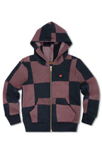 Classic KIDS CHECK QUILTED ZIP HOODIE - CHARCOAL MOCHA