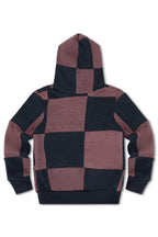 Classic KIDS CHECK QUILTED ZIP HOODIE - CHARCOAL MOCHA