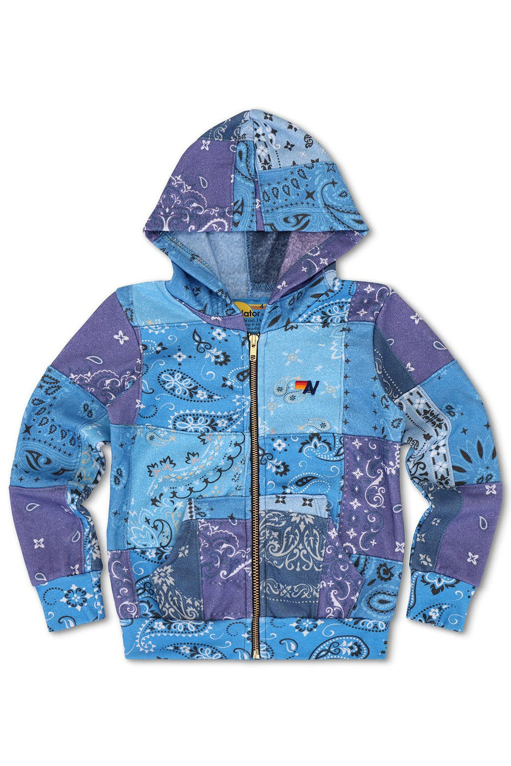 Classic KIDS BANDANA QUILTED ZIP HOODIE - BLUE