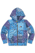 Classic KIDS BANDANA QUILTED ZIP HOODIE - BLUE
