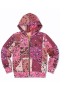 Classic KIDS BANDANA QUILTED ZIP HOODIE - PINK