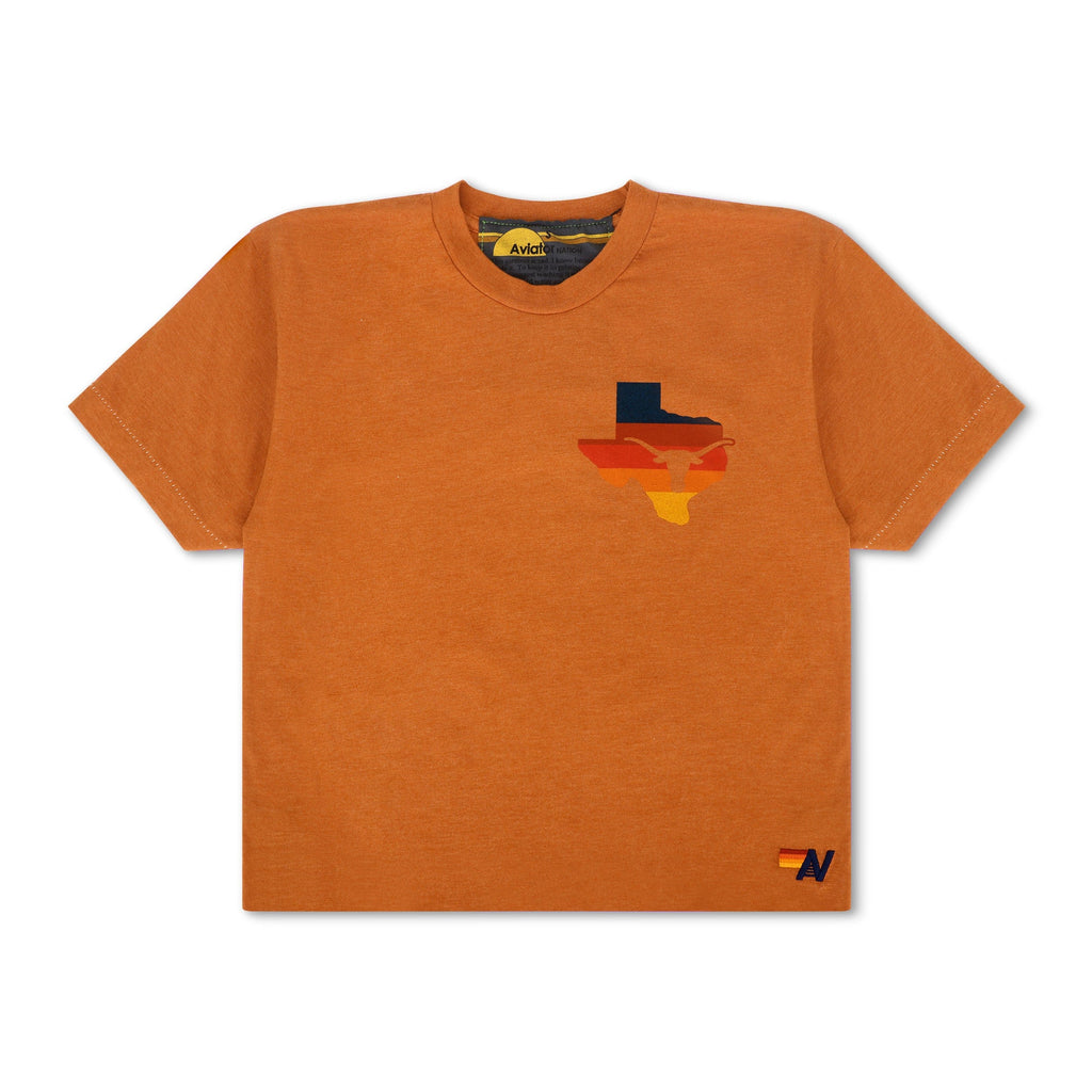 Classic UNIVERSITY OF TEXAS STATE LOGO BOYFRIEND TEE - BURNT ORANGE