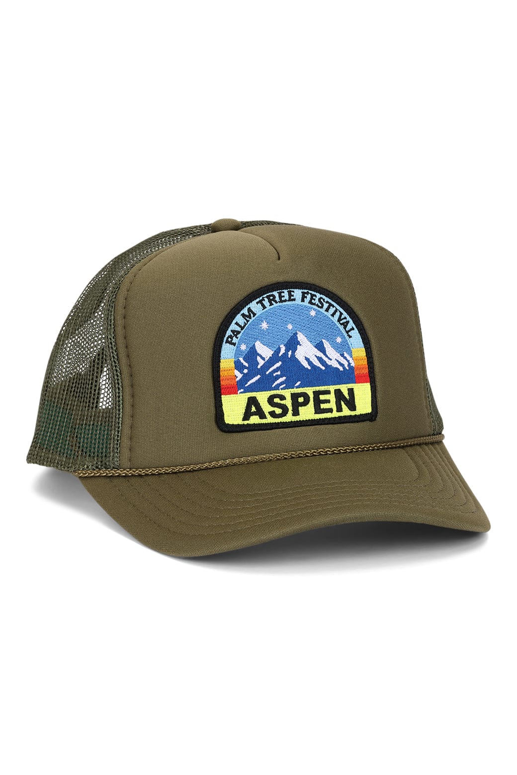 Classic PALM TREE FESTIVAL ASPEN 2026 VINTAGE LOW RISE TRUCKER - OLIVE