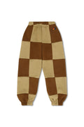 Classic KIDS CHECK QUILTED SWEATPANTS - TAN CINNAMON