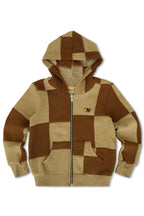 Classic KIDS CHECK QUILTED ZIP HOODIE - TAN CINNAMON