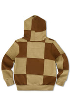 Classic KIDS CHECK QUILTED ZIP HOODIE - TAN CINNAMON