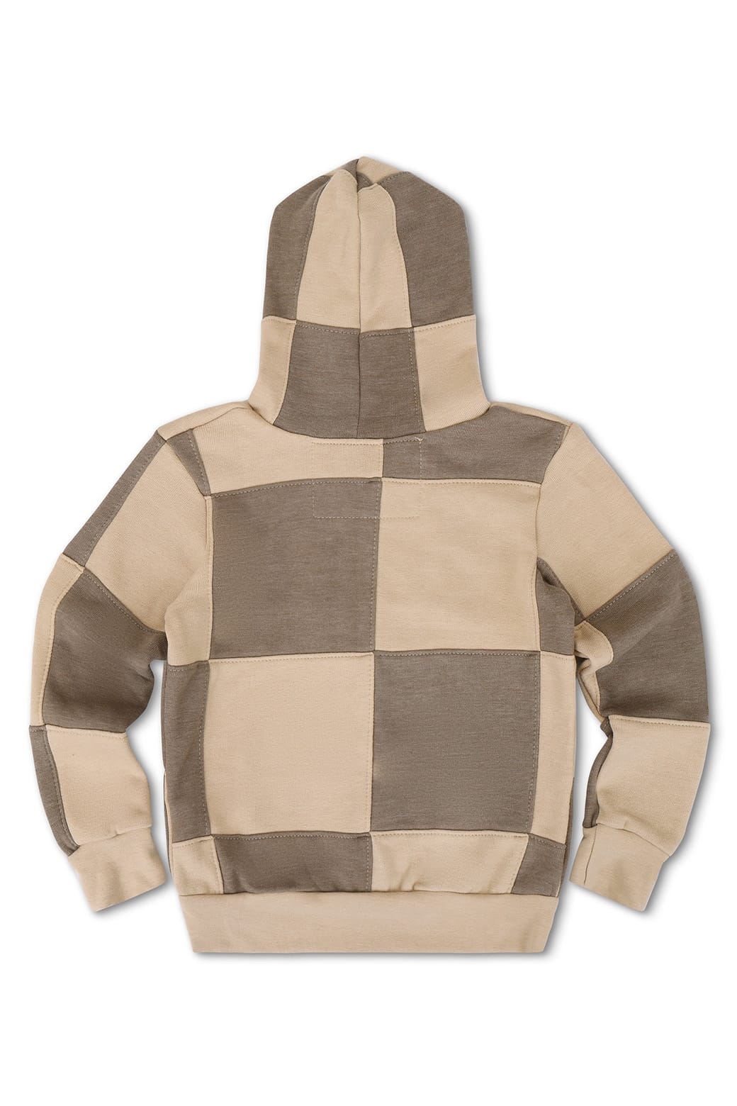 Classic KIDS CHECK QUILTED ZIP HOODIE - SAND TAUPE