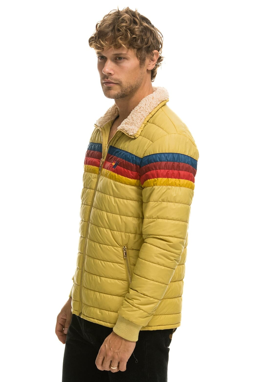 Classic 4 STRIPE RAINBOW SLEEVE JACKET - KHAKI