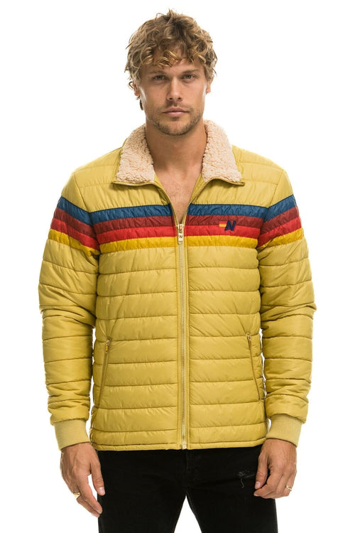 Classic 4 STRIPE RAINBOW SLEEVE JACKET - KHAKI