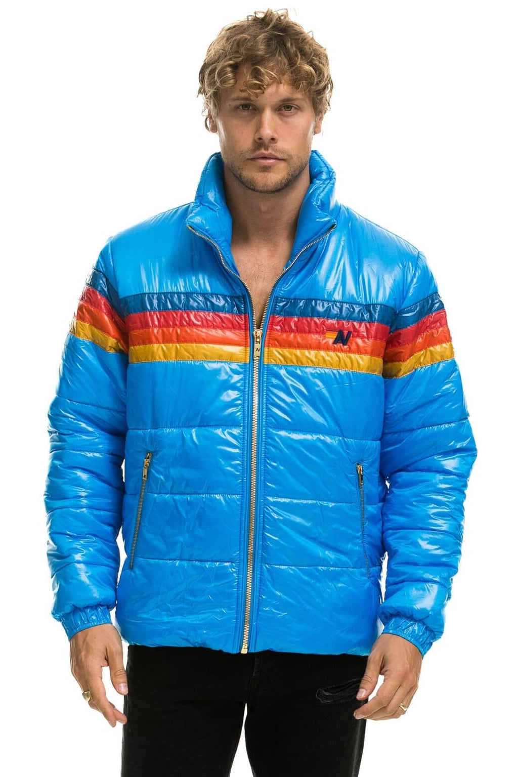 Classic 4 STRIPE LUXE TRAVELER JACKET - GLOSSY BLUE