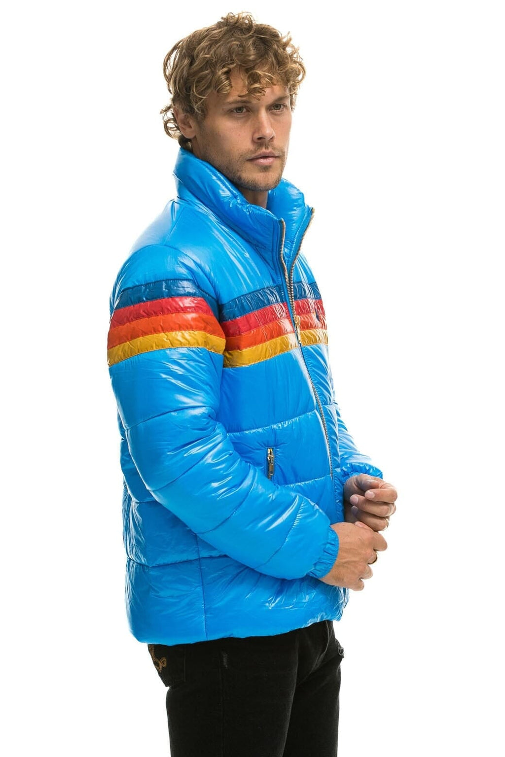 Classic 4 STRIPE LUXE TRAVELER JACKET - GLOSSY BLUE