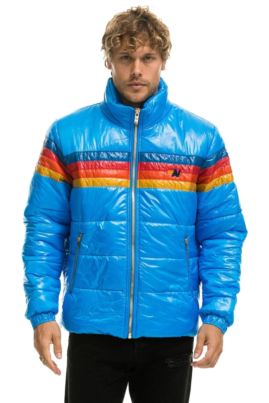 Classic 4 STRIPE LUXE TRAVELER JACKET - GLOSSY BLUE