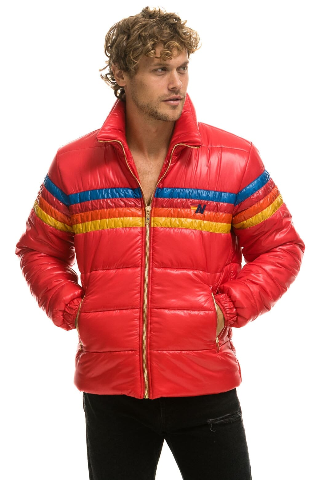 Classic 4 STRIPE LUXE TRAVELER JACKET - GLOSSY CHERRY