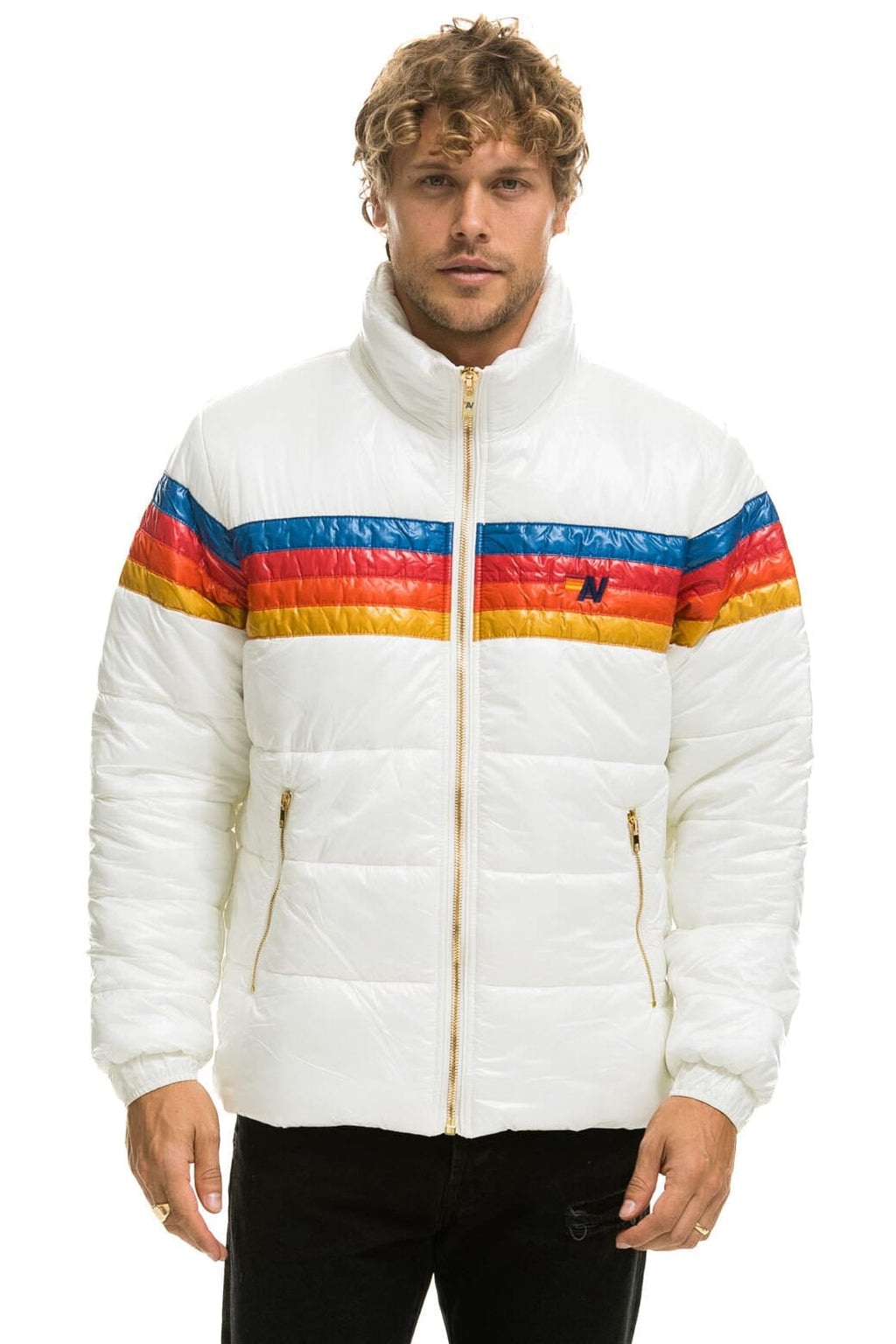 Classic 4 STRIPE LUXE TRAVELER JACKET - GLOSSY WHITE
