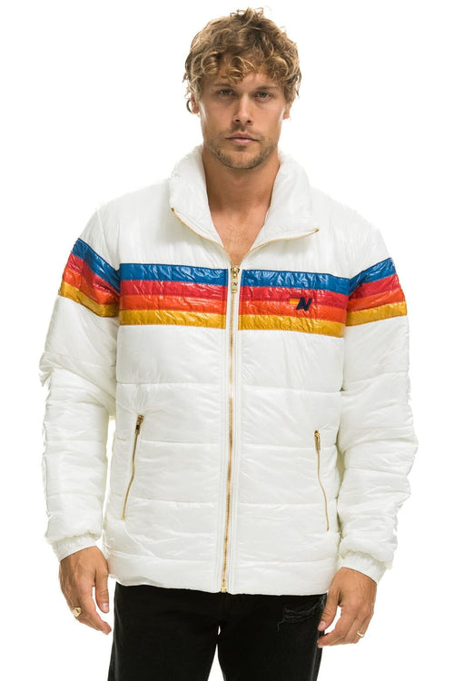 Classic 4 STRIPE LUXE TRAVELER JACKET - GLOSSY WHITE