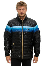 Classic 4 STRIPE JACKET - GLOSSY BLACK BLUE