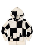 Classic KIDS CHECK QUILTED ZIP HOODIE - VINTAGE WHITE BLACK
