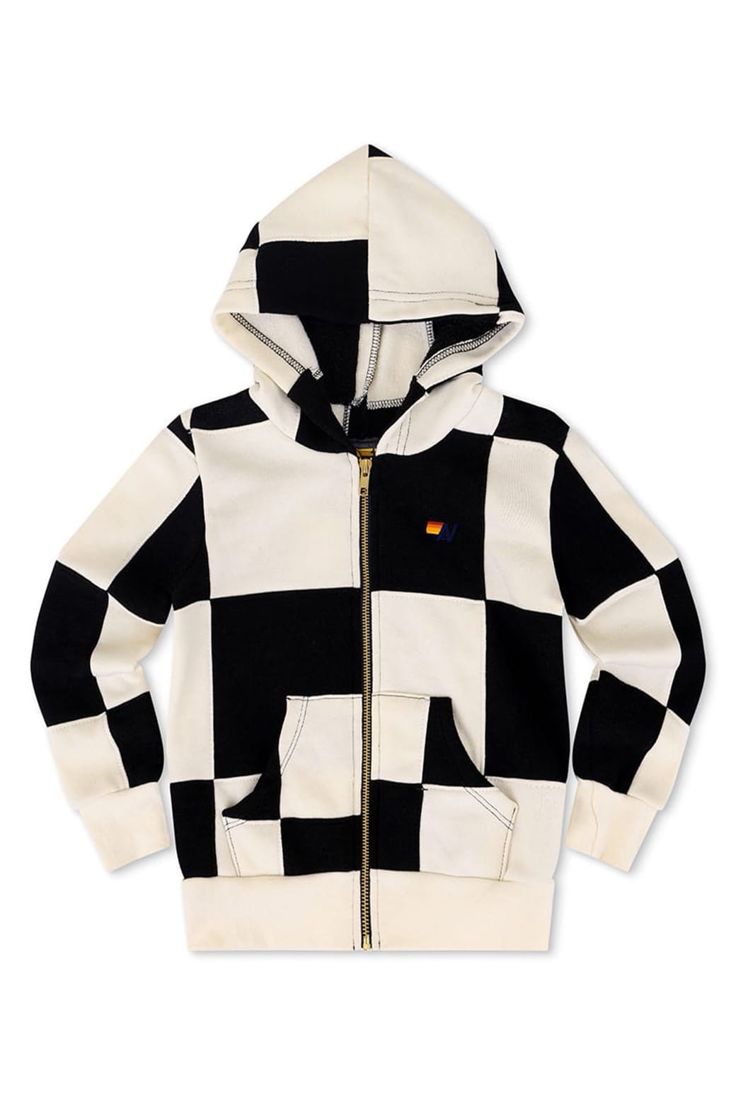 Classic KIDS CHECK QUILTED ZIP HOODIE - VINTAGE WHITE BLACK