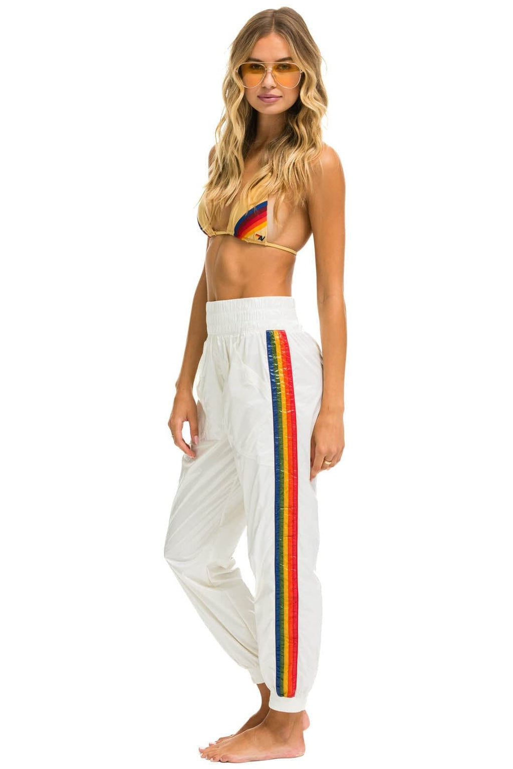 Classic 5 STRIPE HI RISE WIND PANT - VINTAGE WHITE