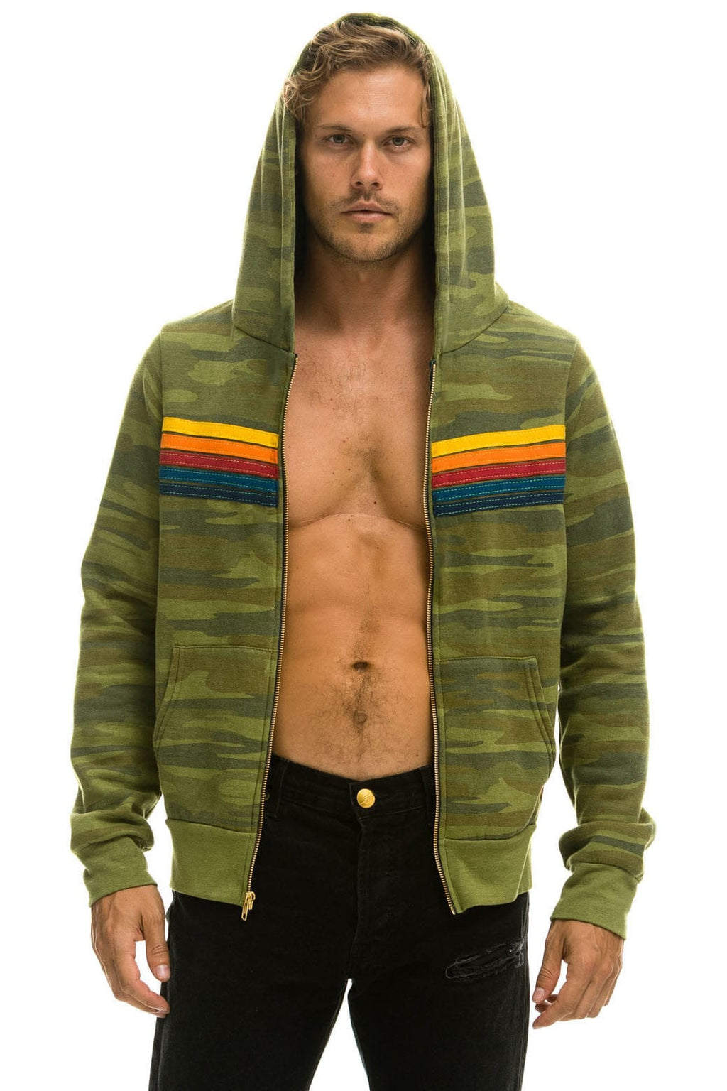 Classic 5 STRIPE HOODIE - CAMO